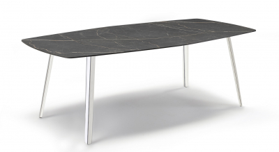 Стол ламинированный Scab Design Squid алюминий, металл, компакт-ламинат HPL алюминиевый, черный мрамор Сахара Фото 3