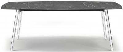 Стол ламинированный Scab Design Squid алюминий, металл, компакт-ламинат HPL алюминиевый, черный мрамор Сахара Фото 1