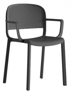 Кресло пластиковое PEDRALI Dome стеклопластик антрацит Фото 1