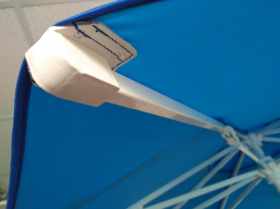 Зонт пляжный профессиональный THEUMBRELA SEMSIYE EVI Kiwi Clips алюминий, олефин белый, голубой Фото 9