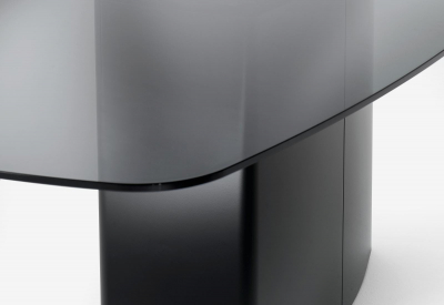 Стол стеклянный PEDRALI Aero сталь, стекло черный Фото 6