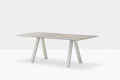 Стол ламинированный PEDRALI Arki-Table Outdoor сталь, алюминий, компакт-ламинат HPL бежевый, бежевый каменный Фото 5