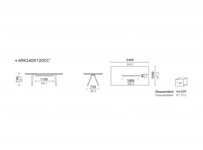Стол с каналом для протяжки проводов PEDRALI Arki-Table CC Compact сталь, алюминий, компакт-ламинат HPL бежевый, темно-серый Фото 2