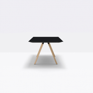 Стол ламинированный PEDRALI Arki-Table Wood дуб, алюминий, компакт-ламинат HPL беленый дуб, черный Фото 4