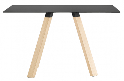 Стол ламинированный PEDRALI Arki-Table Wood дуб, алюминий, компакт-ламинат HPL беленый дуб, черный Фото 1