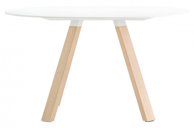 Стол ламинированный PEDRALI Arki-Table Wood дуб, алюминий, компакт-ламинат HPL беленый дуб, белый Фото 1