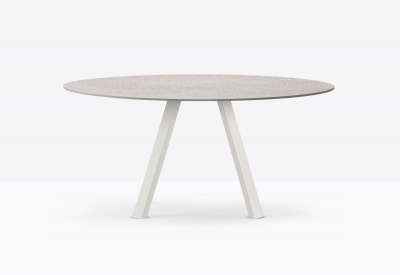Стол круглый PEDRALI Arki-Table Outdoor сталь, алюминий, компакт-ламинат HPL бежевый, бежевый каменный Фото 4