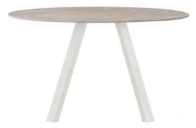 Стол круглый PEDRALI Arki-Table Outdoor сталь, алюминий, компакт-ламинат HPL бежевый, бежевый мрамор Фото 1