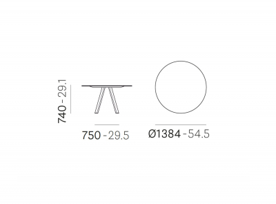 Стол ламинированный PEDRALI Arki-Table Outdoor сталь, алюминий, компакт-ламинат HPL антрацит, 2810 Фото 2