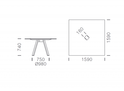 Стол с каналом для протяжки проводов PEDRALI Arki-Table CCO сталь, алюминий, компакт-ламинат HPL белый Фото 2