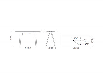 Стол барный с каналом для протяжки проводов PEDRALI Arki-Table CC Compact сталь, алюминий, компакт-ламинат HPL бежевый, серый Фото 2