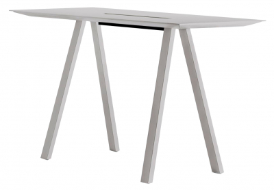 Стол барный с каналом для протяжки проводов PEDRALI Arki-Table CC Compact сталь, алюминий, компакт-ламинат HPL бежевый, серый Фото 1