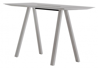 Стол барный с каналом для протяжки проводов PEDRALI Arki-Table CC Compact сталь, алюминий, компакт-ламинат HPL бежевый, темно-серый Фото 1