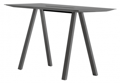 Стол барный с каналом для протяжки проводов PEDRALI Arki-Table CC Compact сталь, алюминий, компакт-ламинат HPL антрацит Фото 1