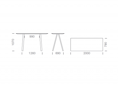 Стол барный ламинированный PEDRALI Arki-Table Wood дуб, алюминий, компакт-ламинат HPL беленый дуб, белый Фото 2