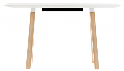 Стол барный с каналом для протяжки проводов PEDRALI Arki-Table CC Wood дуб, алюминий, компакт-ламинат HPL беленый дуб, белый Фото 1