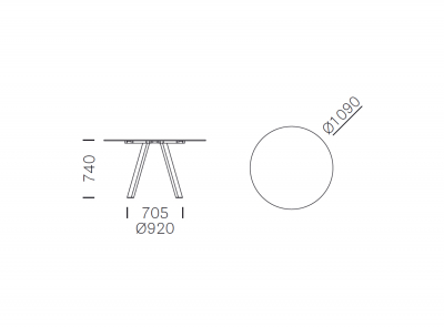 Стол обеденный PEDRALI Arki-Table сталь, компакт-ламинат HPL белый, 4543 Фото 2
