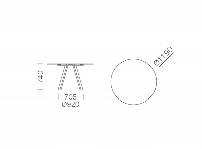 Стол обеденный PEDRALI Arki-Table сталь, компакт-ламинат HPL белый, 4543 Фото 2
