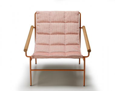 Кресло лаунж металлическое Scab Design Dress Code Glam Outdoor сталь, ироко, ткань sunbrella терракотовый, розовый Фото 6
