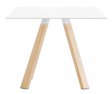 Стол ламинированный PEDRALI Arki-Table Wood дуб, компакт-ламинат HPL беленый дуб, белый Фото 1
