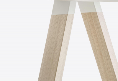 Стол ламинированный PEDRALI Arki-Table Wood дуб, компакт-ламинат HPL беленый дуб, белый Фото 4
