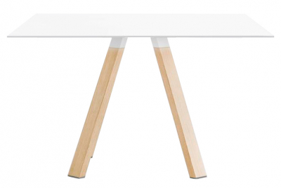 Стол ламинированный PEDRALI Arki-Table Wood дуб, компакт-ламинат HPL беленый дуб, белый Фото 1
