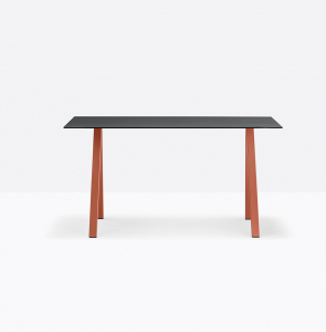Стол ламинированный PEDRALI Arki-Desk Compact сталь, компакт-ламинат HPL оранжевый, черный Фото 4