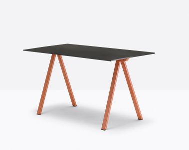 Стол ламинированный PEDRALI Arki-Desk Compact сталь, компакт-ламинат HPL оранжевый, черный Фото 5