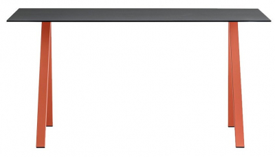 Стол ламинированный PEDRALI Arki-Desk Compact сталь, компакт-ламинат HPL оранжевый, черный Фото 1