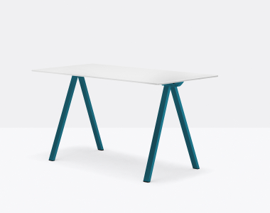 Стол ламинированный PEDRALI Arki-Desk Compact сталь, компакт-ламинат HPL синий, белый Фото 4