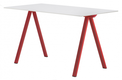 Стол ламинированный PEDRALI Arki-Desk Compact сталь, компакт-ламинат HPL красный, белый Фото 1