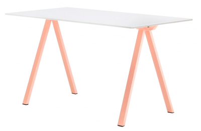 Стол ламинированный PEDRALI Arki-Desk Compact сталь,  компакт-ламинат HPL розовый, белый Фото 1