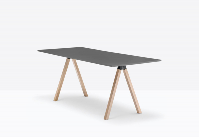 Стол ламинированный PEDRALI Arki-Desk Wood дуб, сталь, ЛДСП беленый дуб, серый Фото 4