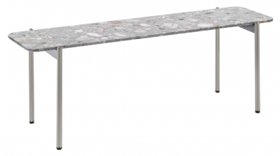 Столик кофейный PEDRALI Blume алюминий, сталь, искусственный камень серебристый, серый мрамор Фото 1