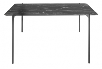 Столик кофейный PEDRALI Blume алюминий, сталь, компакт-ламинат HPL черный, серый мрамор Фото 1