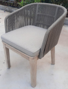 Кресло деревянное плетеное Tagliamento Flores акация, алюминий, роуп, полиэстер натуральный Фото 1