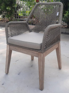 Кресло деревянное плетеное Tagliamento Belle акация, алюминий, роуп, полиэстер натуральный Фото 1