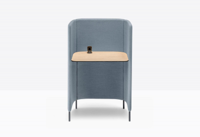 Стол с перегородкой PEDRALI Buddy Hub Desk алюминий, компакт-ламинат HPL, ткань черный, 4529, синий Фото 5
