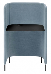 Стол с перегородкой PEDRALI Buddy Hub Desk алюминий, компакт-ламинат HPL, ткань черный, синий Фото 1