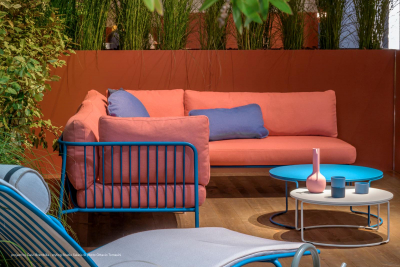 Столик кофейный металлический PEDRALI Circuit Outdoor сталь оранжевый Фото 7