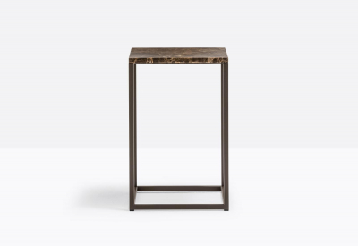 Столик кофейный PEDRALI Code Marble сталь, мрамор черный, коричневый мрамор Фото 6
