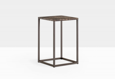 Столик кофейный PEDRALI Code Marble сталь, мрамор черный, коричневый мрамор Фото 5