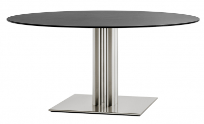 Стол ламинированный PEDRALI Inox Table нержавеющая сталь, компакт-ламинат HPL матовый стальной, черный Фото 1