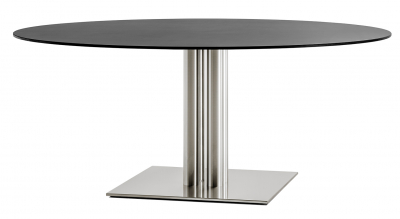 Стол ламинированный PEDRALI Inox Table нержавеющая сталь, компакт-ламинат HPL матовый стальной, черный Фото 1