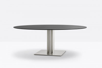 Стол ламинированный PEDRALI Inox Table нержавеющая сталь, компакт-ламинат HPL матовый стальной, черный Фото 4