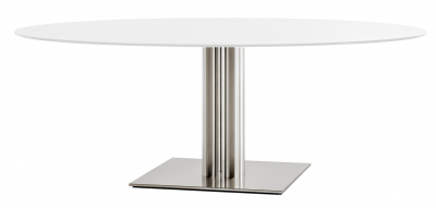 Стол ламинированный PEDRALI Inox Table нержавеющая сталь, компакт-ламинат HPL матовый стальной, белый Фото 1