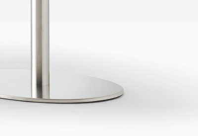 Столик журнальный PEDRALI Inox Ellittico нержавеющая сталь, компакт-ламинат HPL матовый стальной, белый Фото 6