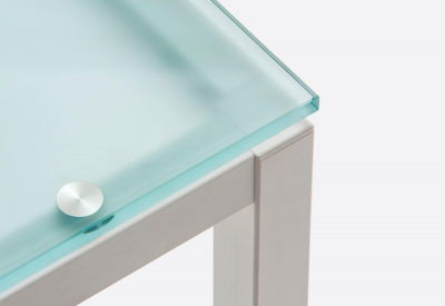 Стол обеденный стеклянный PEDRALI Kuadro сталь, стекло белый, матовый прозрачный Фото 4