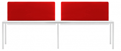 Стол со звукопоглощающей панелью PEDRALI Kuadro Desk сталь, ЛДСП, ткань белый, красный Фото 1
