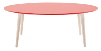 Столик журнальный PEDRALI Malmo ясень, МДФ беленый ясень, красный Фото 1
